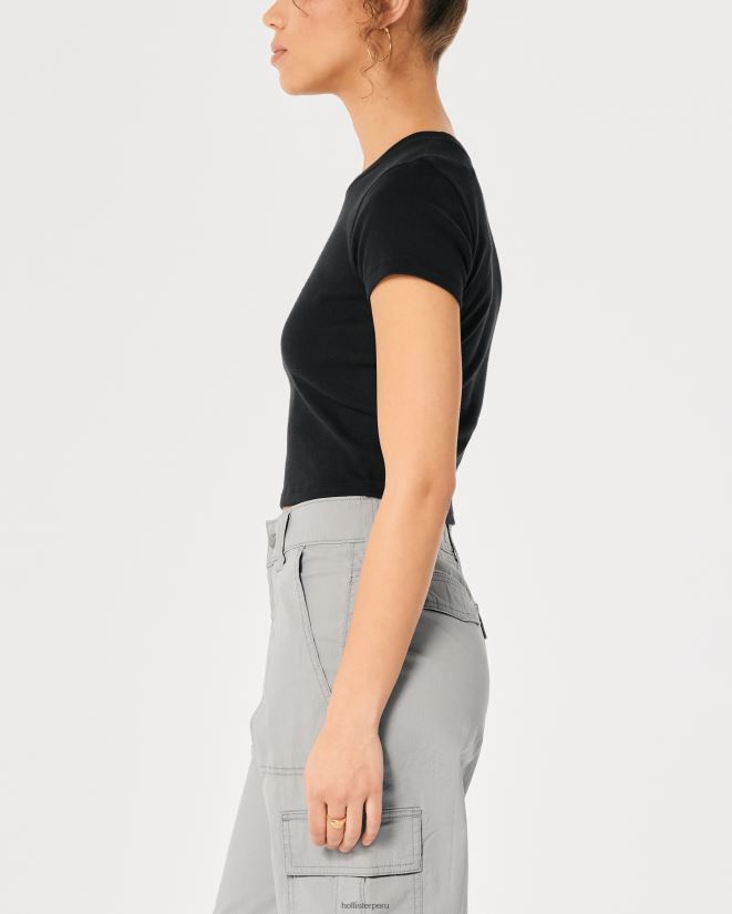 educación física Hollister camiseta de algodón para bebé negro 086N623 mujer tapas
