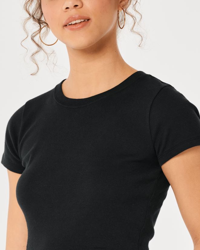 educación física Hollister camiseta de algodón para bebé negro 086N623 mujer tapas