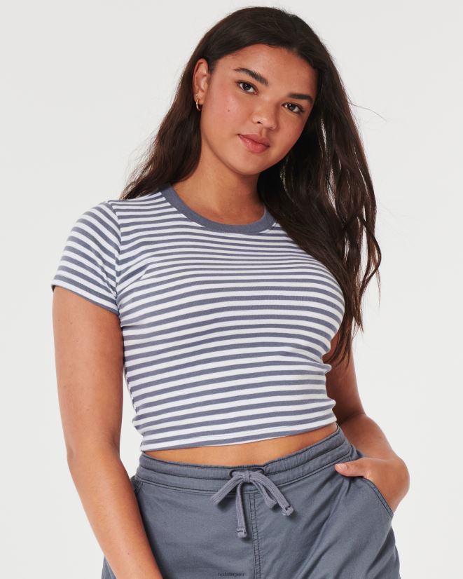 educación física Hollister camiseta de algodón para bebé raya blanca 086N62160 mujer tapas