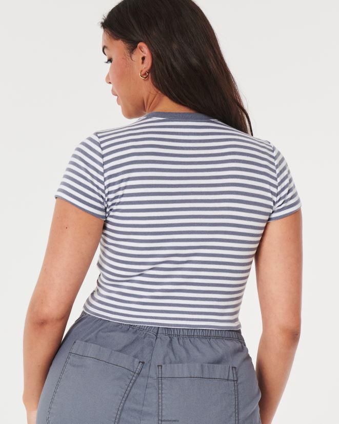 educación física Hollister camiseta de algodón para bebé raya blanca 086N62160 mujer tapas
