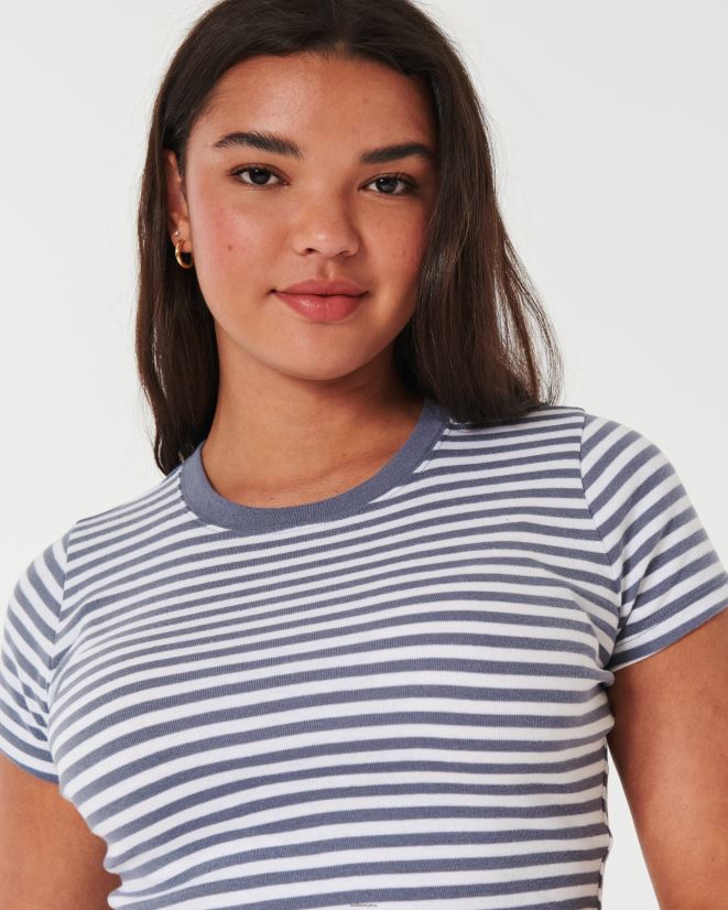 educación física Hollister camiseta de algodón para bebé raya blanca 086N62160 mujer tapas