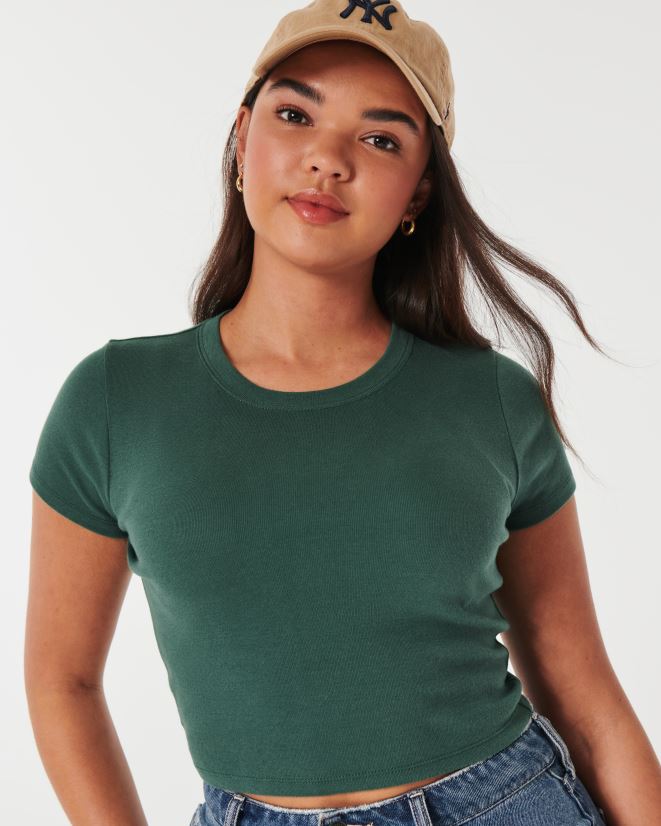 educación física Hollister camiseta de algodón para bebé verde 086N627 mujer tapas
