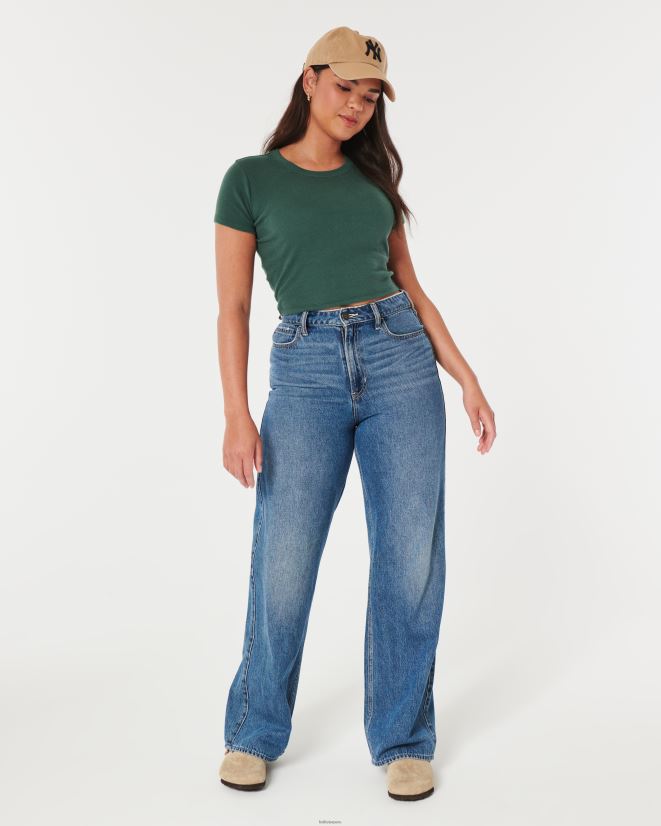 educación física Hollister camiseta de algodón para bebé verde 086N627 mujer tapas