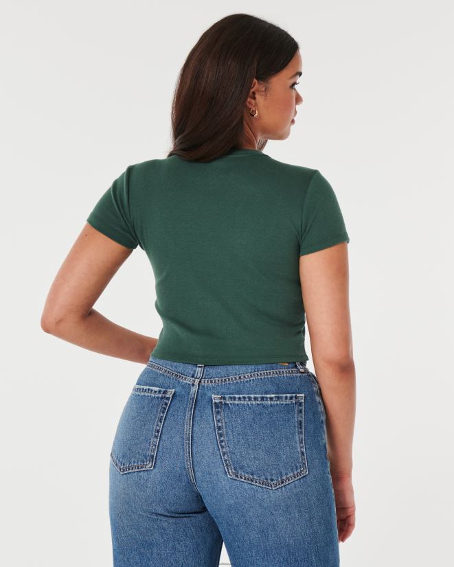 educación física Hollister camiseta de algodón para bebé verde 086N627 mujer tapas
