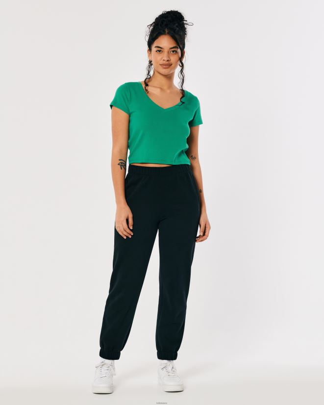 educación física Hollister camiseta de bebé con cuello en v verde 086N62251 mujer tapas