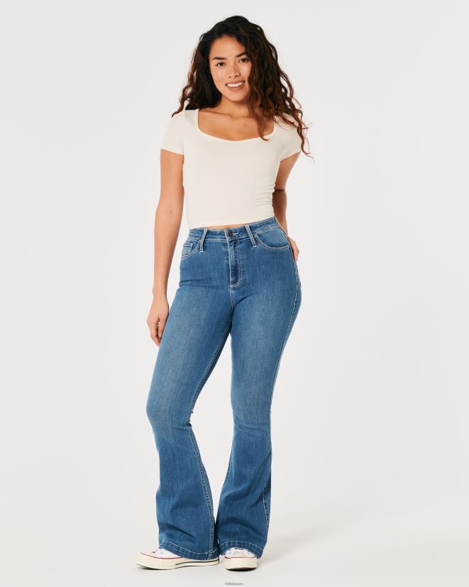 educación física Hollister camiseta de bebé con escote corazón de tejido acanalado sin costuras gris 086N62236 mujer tapas