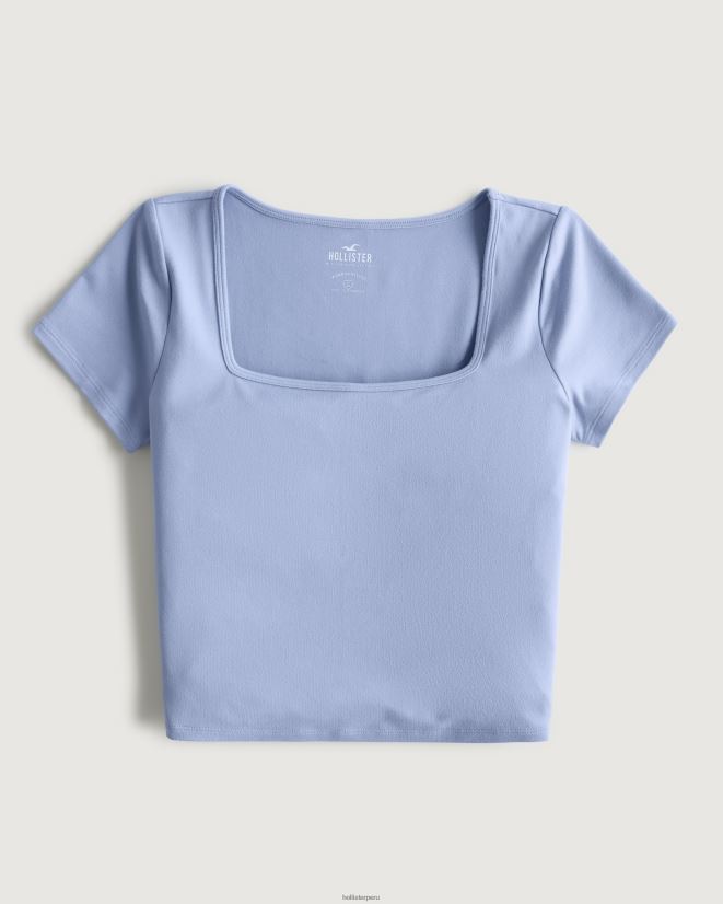 educación física Hollister camiseta de bebé de tejido sin costuras con cuello cuadrado púrpura 086N62150 mujer tapas