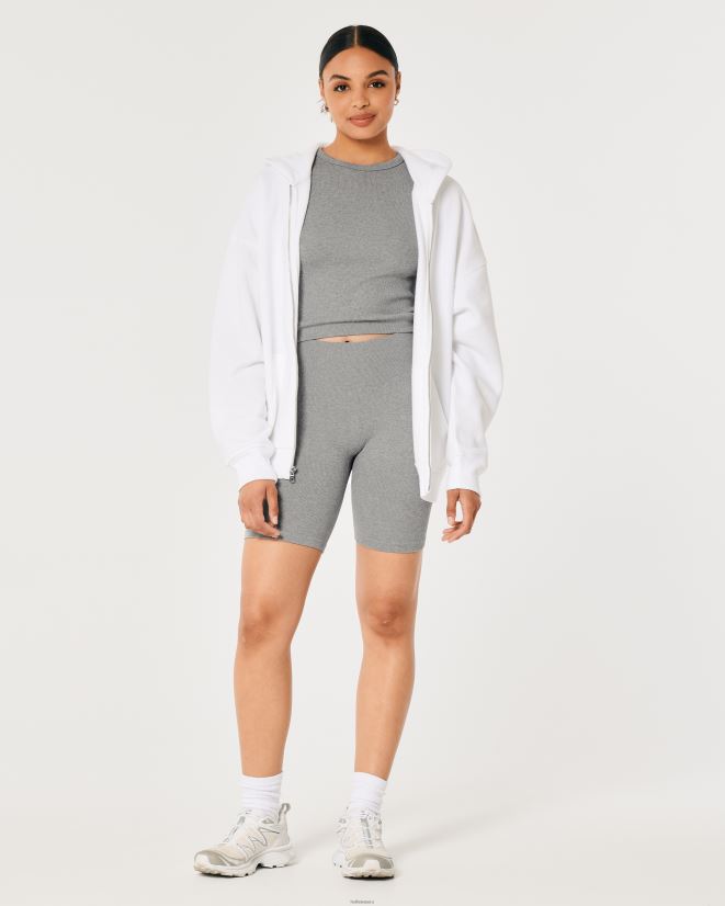 educación física Hollister camiseta de bebé sin costuras de canalé gilly hicks cuero gris 086N62330 mujer tapas