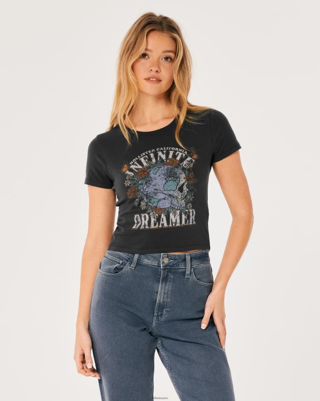 educación física Hollister camiseta para bebé gráfico de soñador infinito sd negro/textura 086N62295 mujer tapas