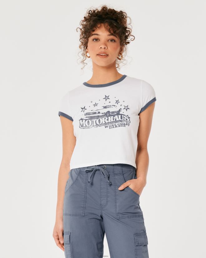 educación física Hollister camiseta para bebé gráfico motorhaus relajado blanco 086N62274 mujer tapas
