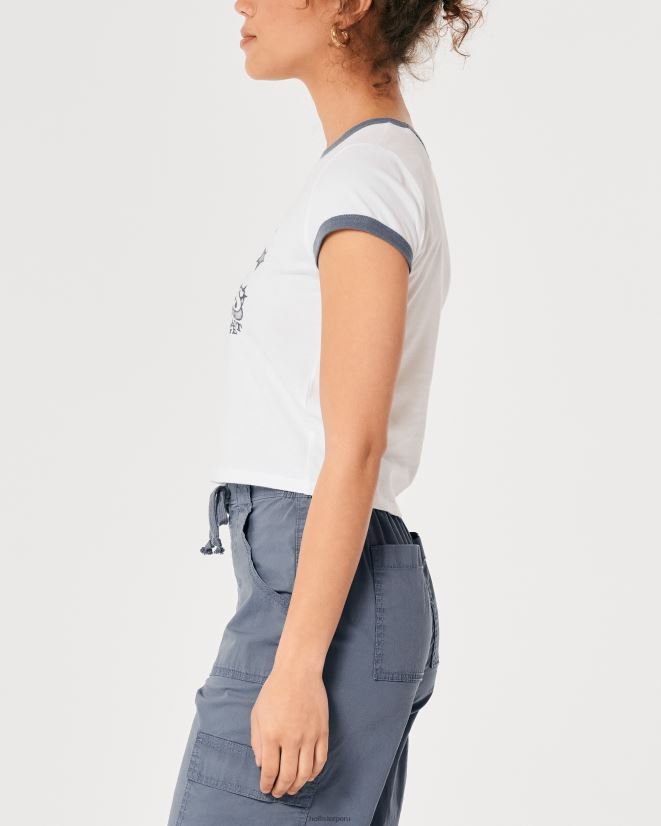 educación física Hollister camiseta para bebé gráfico motorhaus relajado blanco 086N62274 mujer tapas