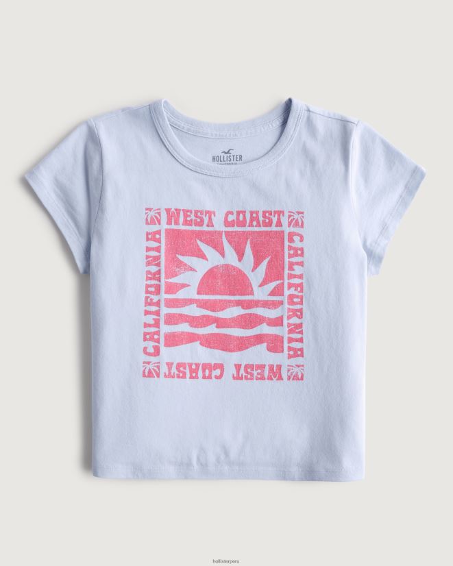 educación física Hollister camiseta para bebé gráfico relajado de california azul claro 086N62349 mujer tapas