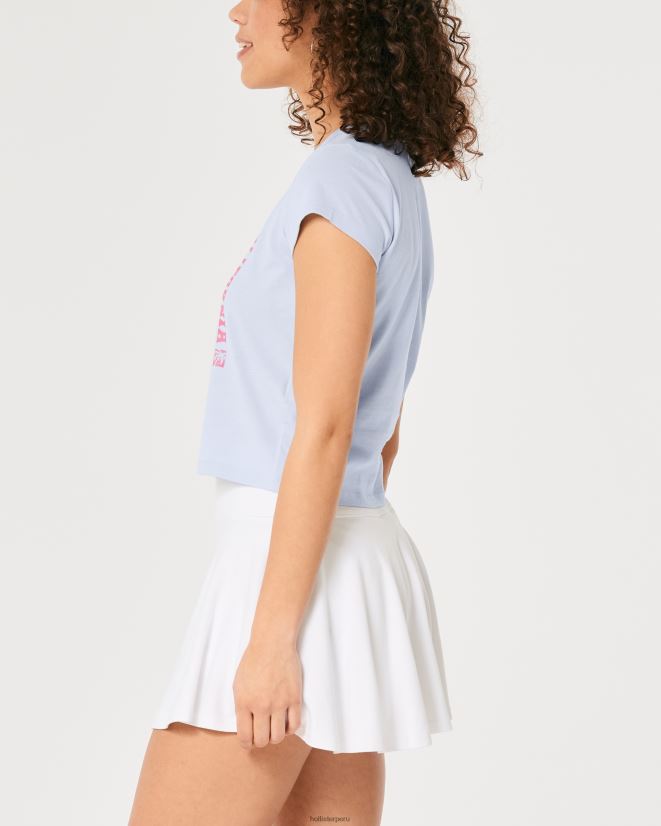 educación física Hollister camiseta para bebé gráfico relajado de california azul claro 086N62349 mujer tapas