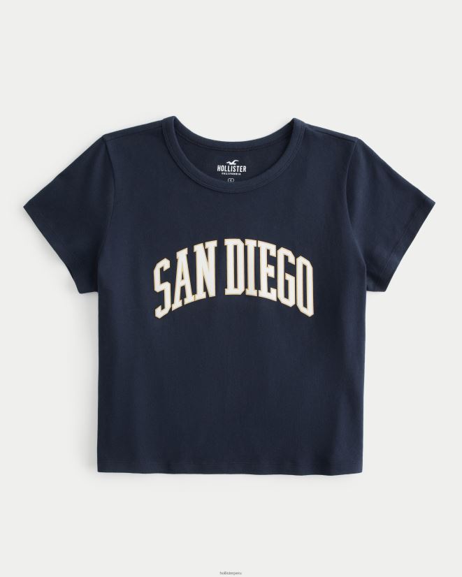 educación física Hollister camiseta para bebé gráfico relajado de san diego Azul marino 086N62118 mujer tapas