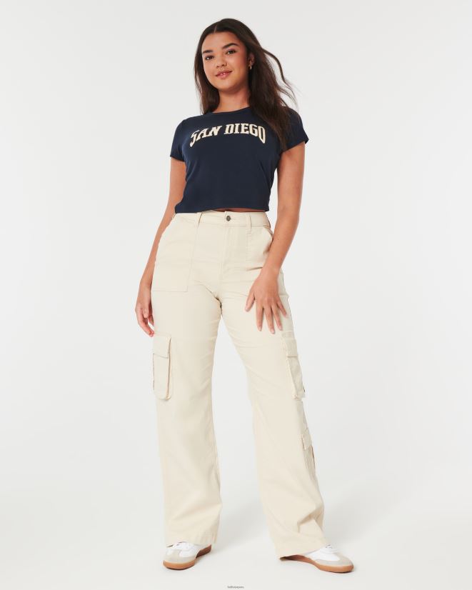 educación física Hollister camiseta para bebé gráfico relajado de san diego Azul marino 086N62118 mujer tapas