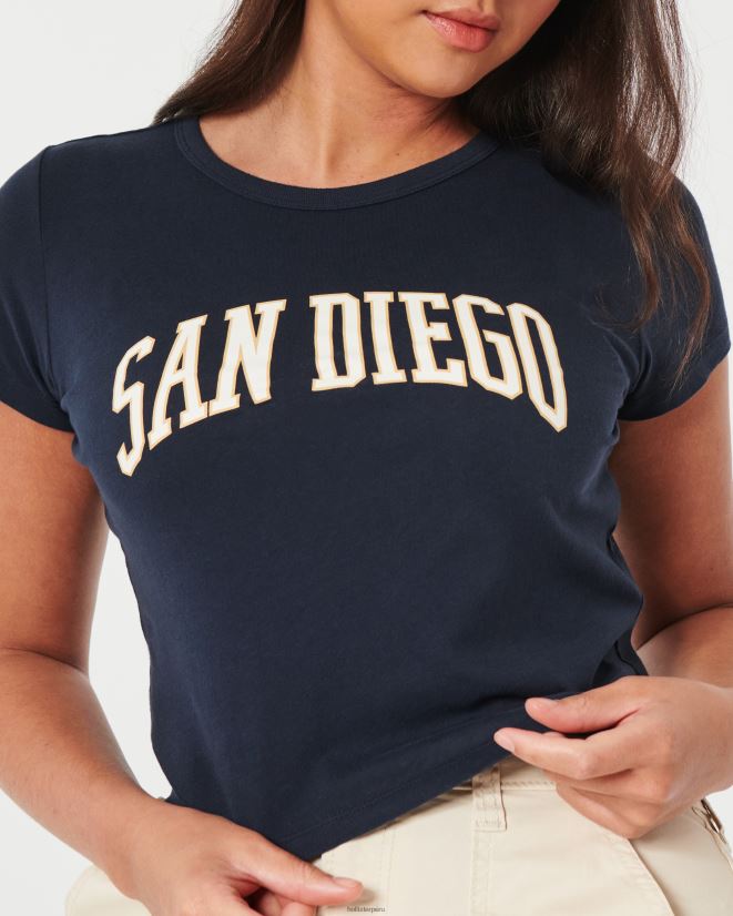 educación física Hollister camiseta para bebé gráfico relajado de san diego Azul marino 086N62118 mujer tapas