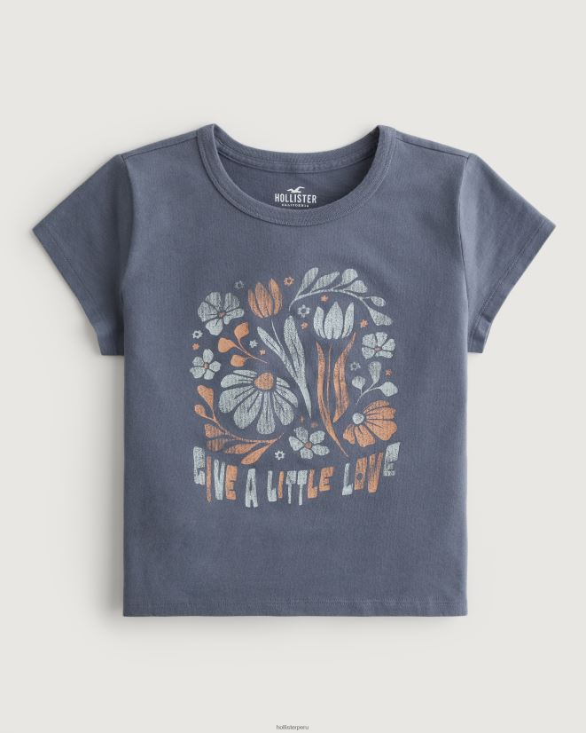 educación física Hollister camiseta para bebé relajado dar un poco de amor gráfico Armada 086N62318 mujer tapas