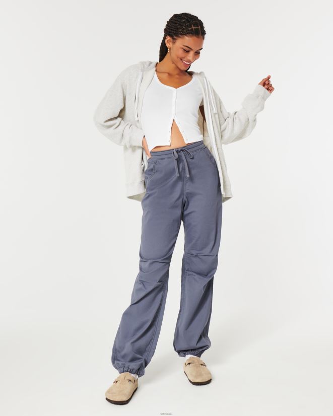 educación física Hollister top de canalé con botones y cuello en V blanco 086N62312 mujer tapas