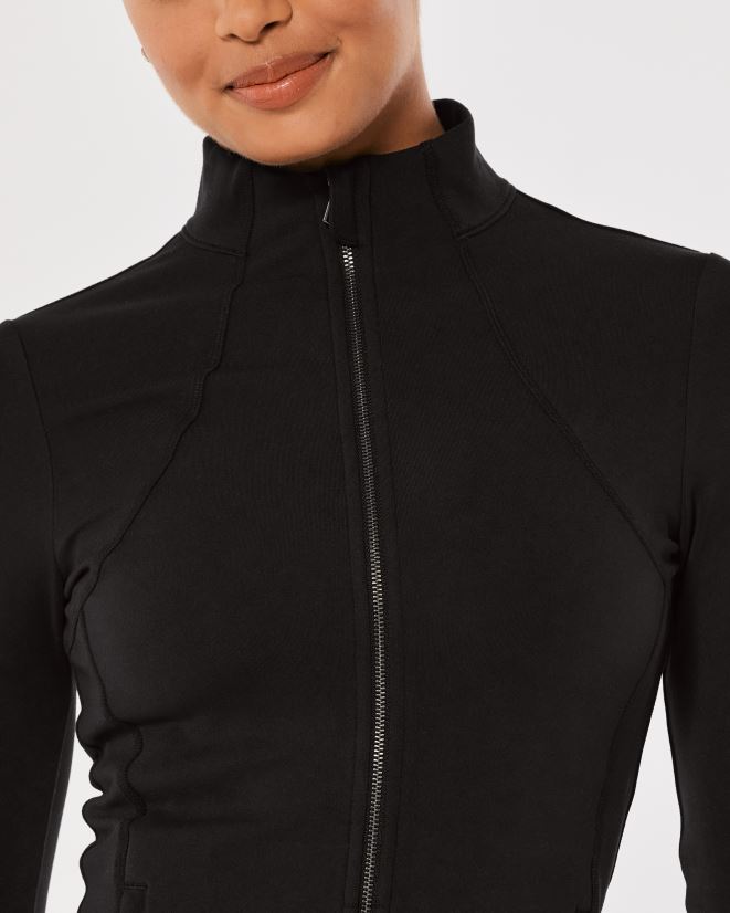 educación física Hollister chaqueta larga de recarga activa gilly hicks negro 086N6257 mujer tapas