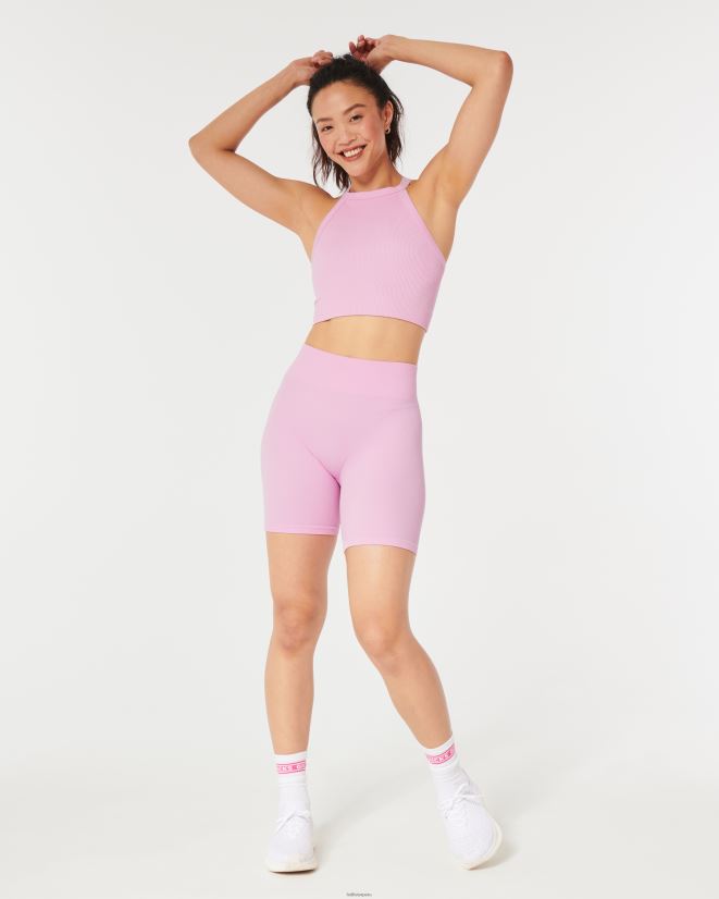 educación física Hollister Sujetador de cuello alto sin costuras de canalé Gilly Hicks Rosa claro 086N62187 mujer tapas