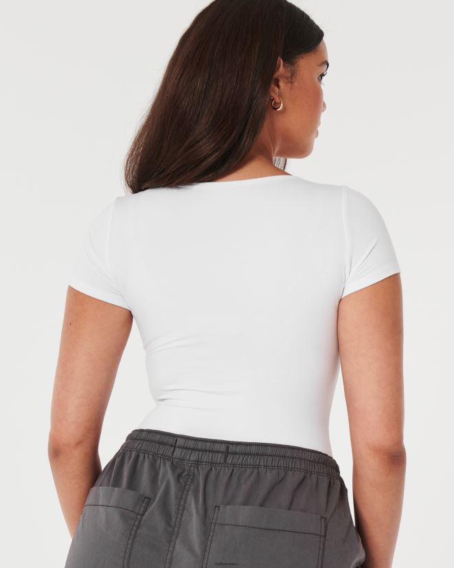 educación física Hollister body de tejido sin costuras blanco 086N62126 mujer tapas