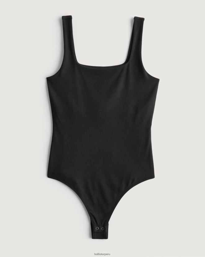educación física Hollister body sin costuras con cuello cuadrado negro 086N62201 mujer tapas