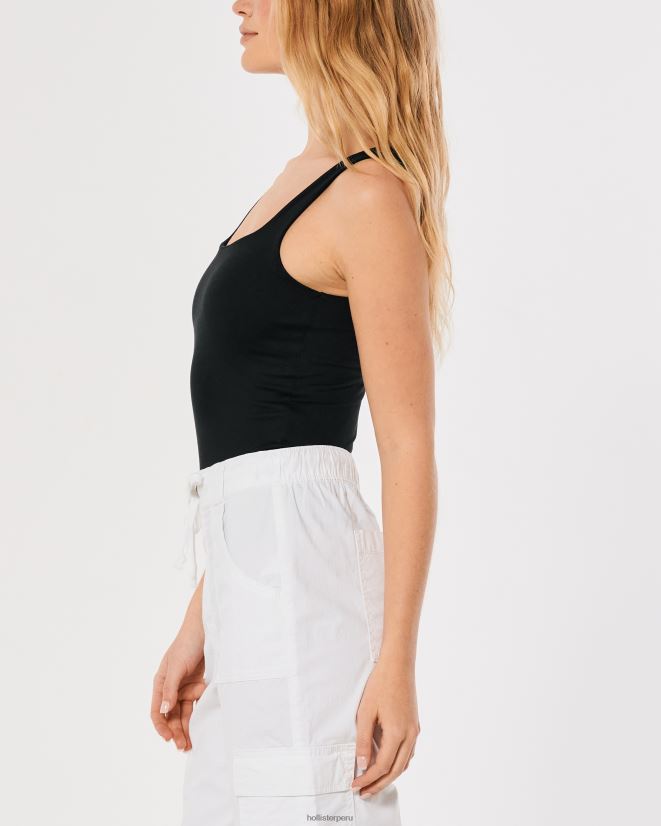 educación física Hollister body sin costuras con cuello cuadrado negro 086N62201 mujer tapas