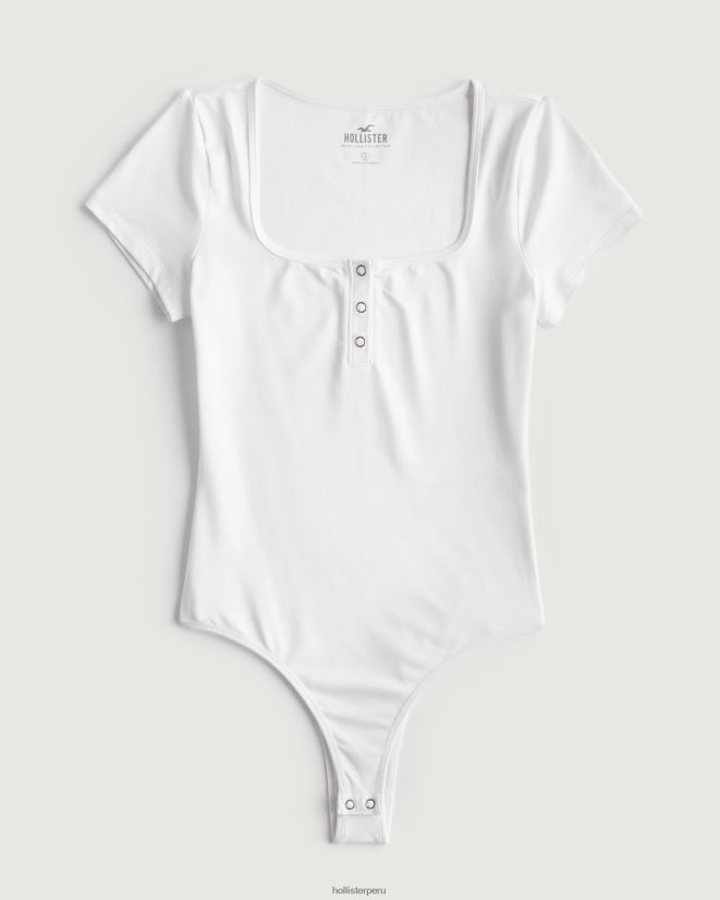 educación física Hollister body sin costuras con cuello tunecino blanco 086N62390 mujer tapas