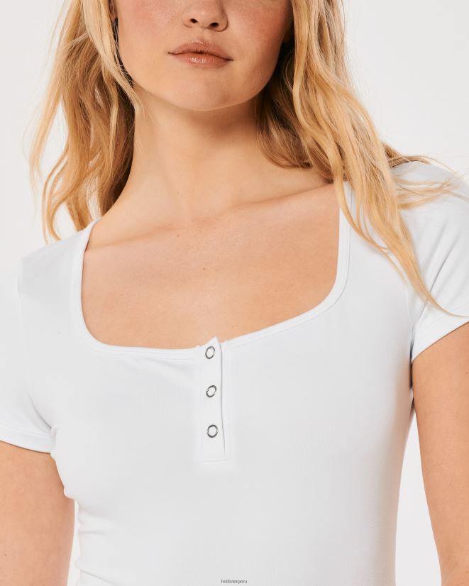 educación física Hollister body sin costuras con cuello tunecino blanco 086N62390 mujer tapas
