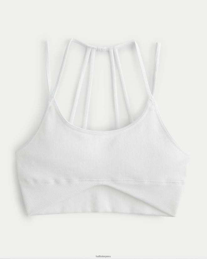 educación física Hollister bralette con escote redondo y tiras gilly hicks blanco 086N62446 mujer tapas