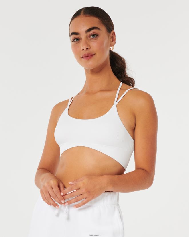 educación física Hollister bralette con escote redondo y tiras gilly hicks blanco 086N62446 mujer tapas