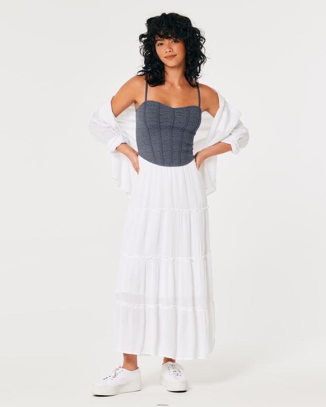 educación física Hollister camisola de encaje con escote corazón Armada 086N62263 mujer tapas