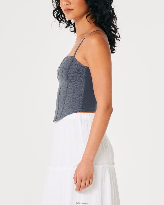 educación física Hollister camisola de encaje con escote corazón Armada 086N62263 mujer tapas