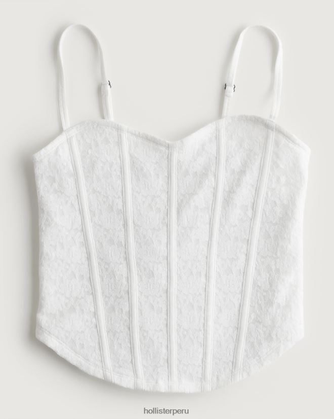 educación física Hollister camisola de encaje con escote corazón blanco 086N62230 mujer tapas