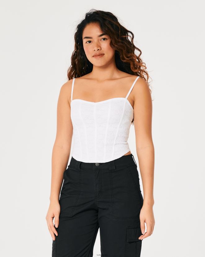 educación física Hollister camisola de encaje con escote corazón blanco 086N62230 mujer tapas