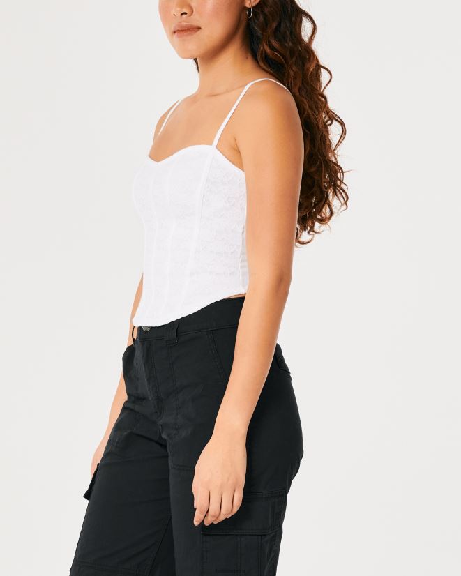 educación física Hollister camisola de encaje con escote corazón blanco 086N62230 mujer tapas