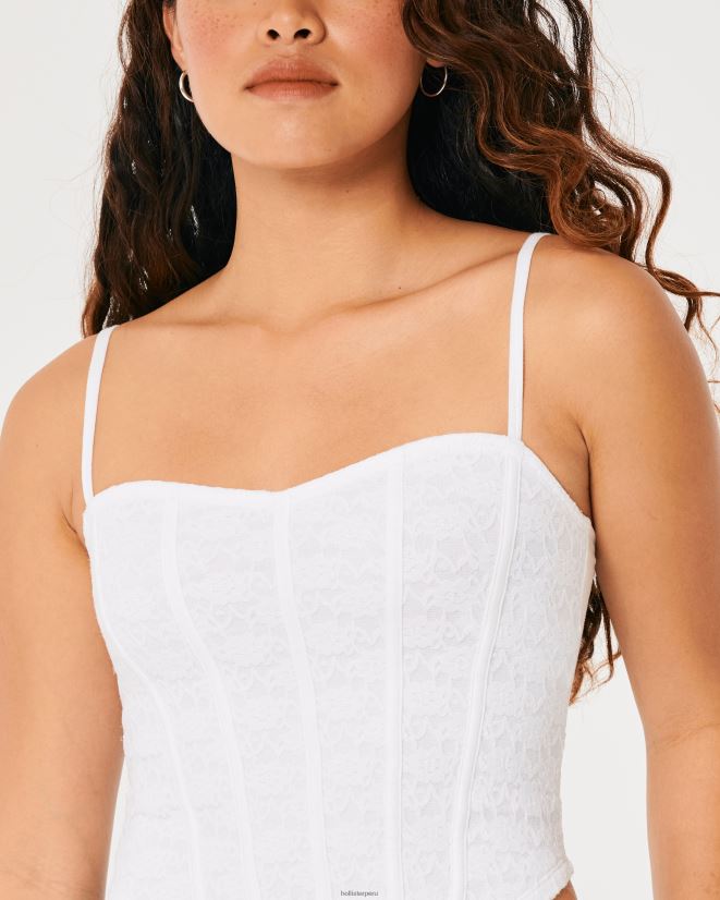 educación física Hollister camisola de encaje con escote corazón blanco 086N62230 mujer tapas