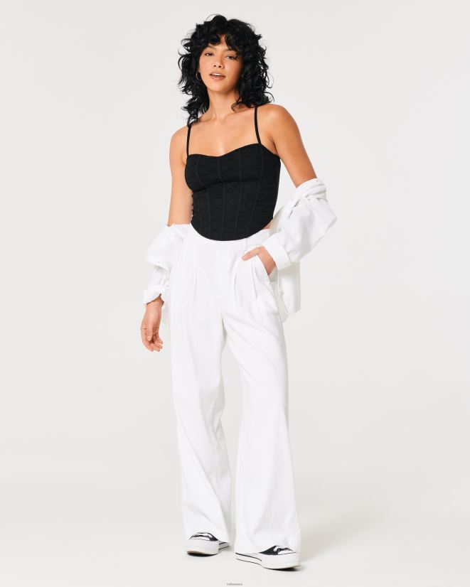 educación física Hollister camisola de encaje con escote corazón negro 086N62391 mujer tapas