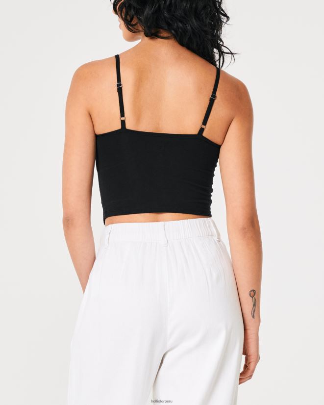 educación física Hollister camisola de encaje con escote corazón negro 086N62391 mujer tapas