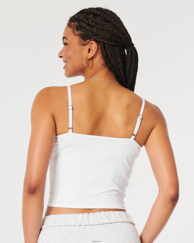 educación física Hollister camisola de tejido sin costuras con escote vertical blanco 086N62244 mujer tapas