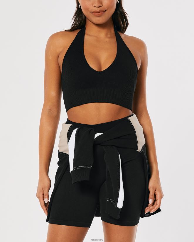educación física Hollister sujetador sin costuras con escote halter gilly hicks active negro 086N62246 mujer tapas