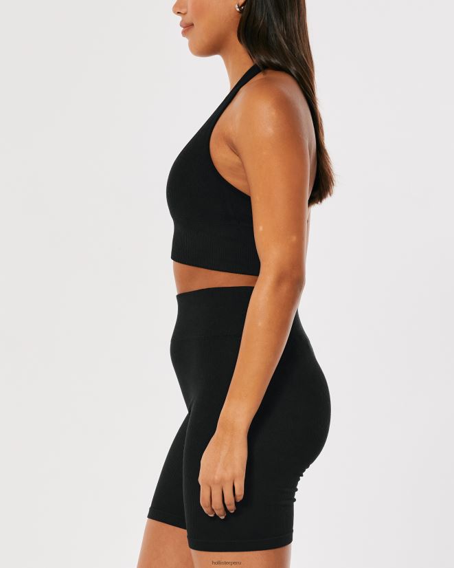 educación física Hollister sujetador sin costuras con escote halter gilly hicks active negro 086N62246 mujer tapas