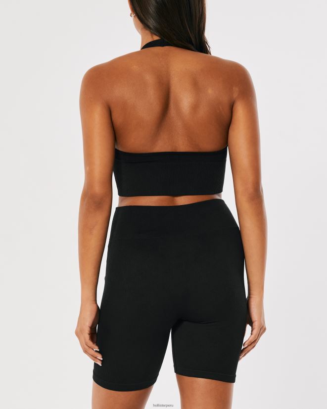 educación física Hollister sujetador sin costuras con escote halter gilly hicks active negro 086N62246 mujer tapas