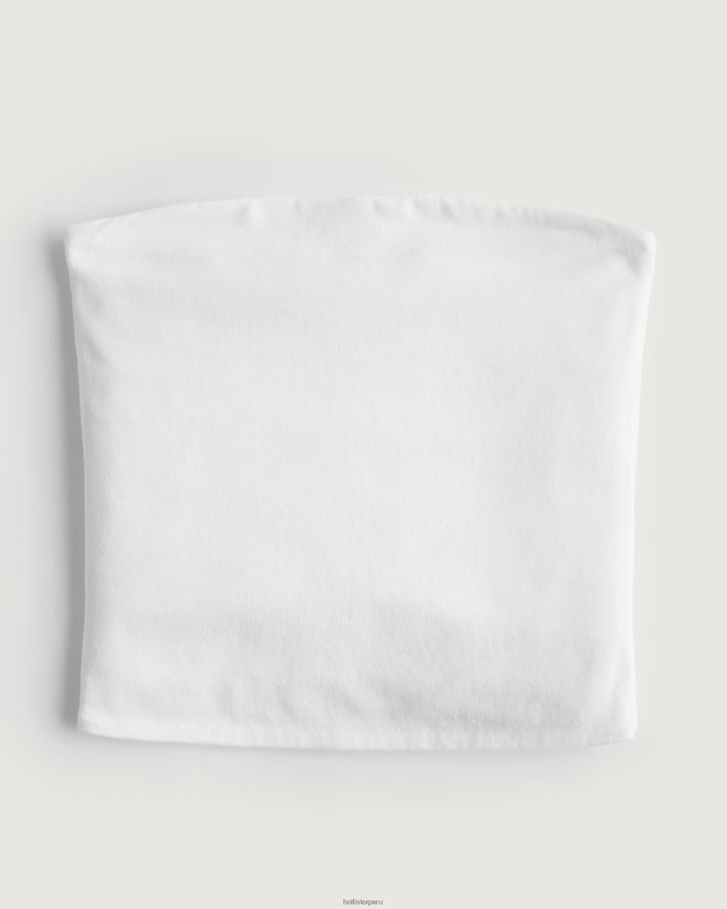 educación física Hollister top de tubo sin tirantes blanco 086N62413 mujer tapas
