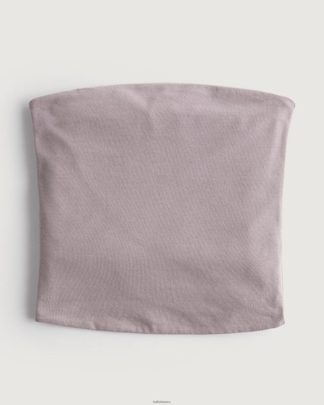 educación física Hollister top de tubo sin tirantes gris púrpura 086N6280 mujer tapas