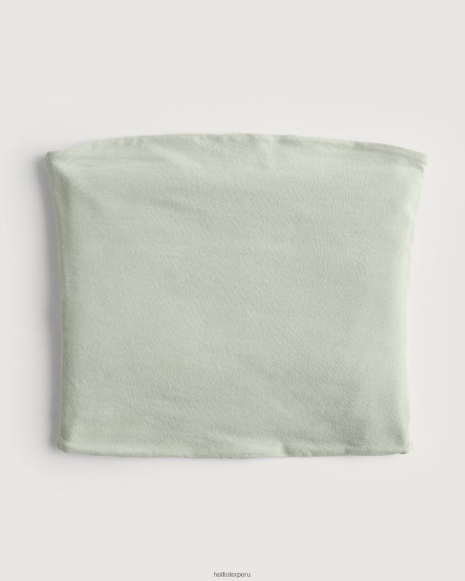 educación física Hollister top de tubo sin tirantes verde salvia 086N62421 mujer tapas