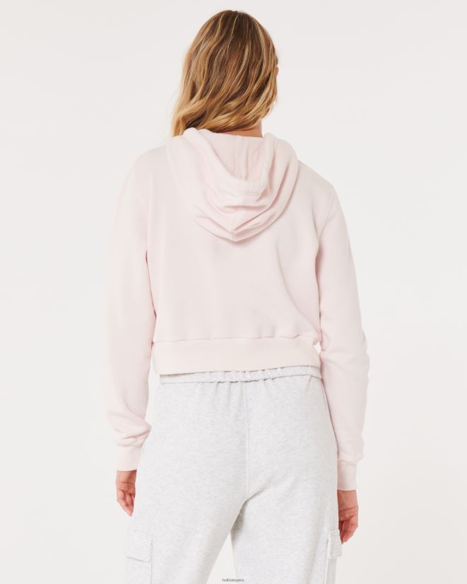 educación física Hollister Feel Good mini sudadera con cremallera completa Rosa claro 086N62109 mujer tapas
