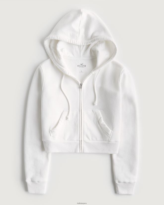 educación física Hollister Feel Good mini sudadera con cremallera completa blanco 086N62239 mujer tapas