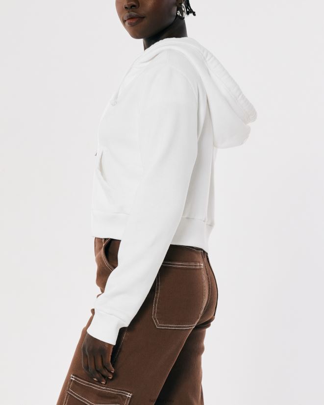 educación física Hollister Feel Good mini sudadera con cremallera completa blanco 086N62239 mujer tapas