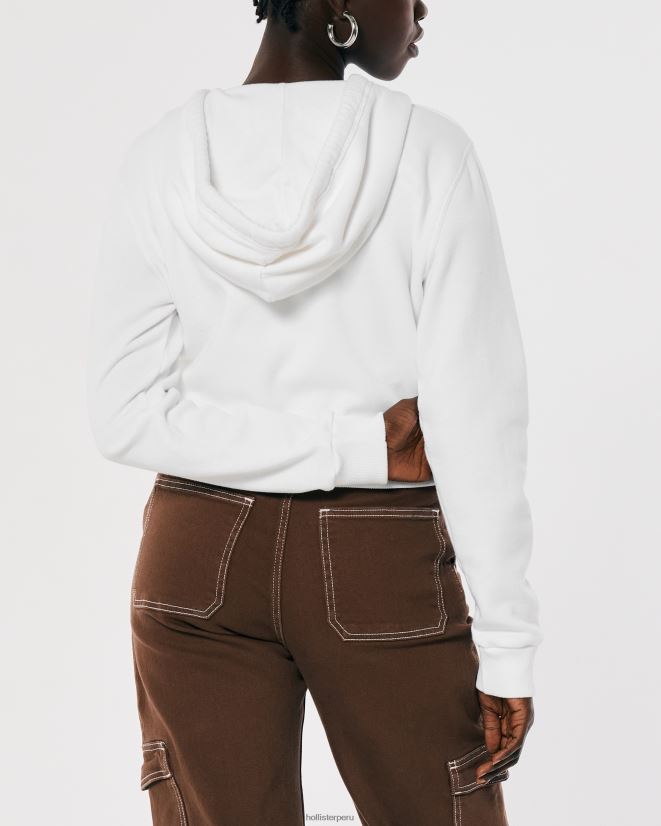educación física Hollister Feel Good mini sudadera con cremallera completa blanco 086N62239 mujer tapas